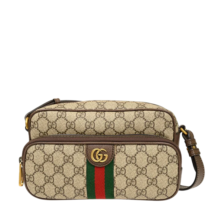 Gucci Ophidia Mini Bag – Beige & Ebony GG Supreme Canvas