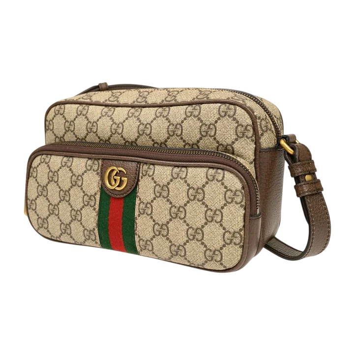 Gucci Ophidia Mini Bag – Beige & Ebony GG Supreme Canvas