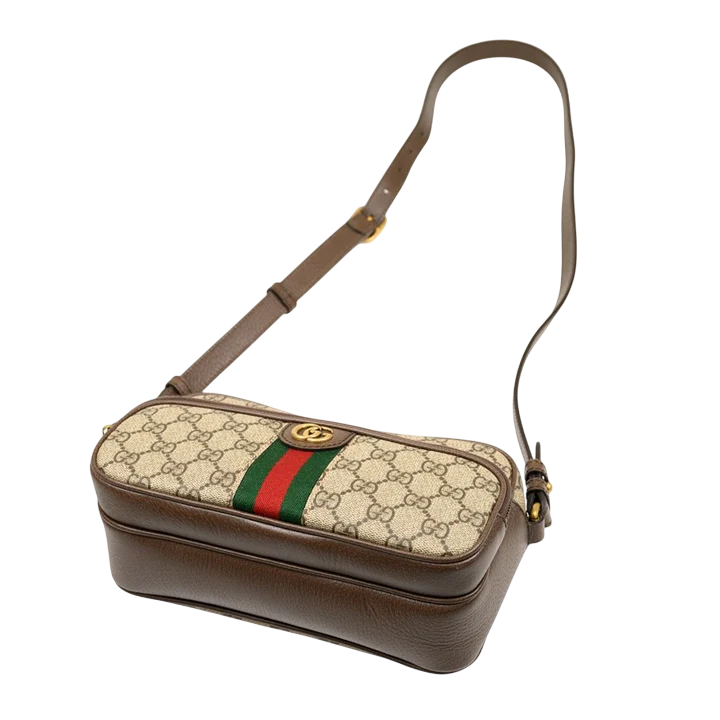 Gucci Ophidia Mini Bag – Beige & Ebony GG Supreme Canvas