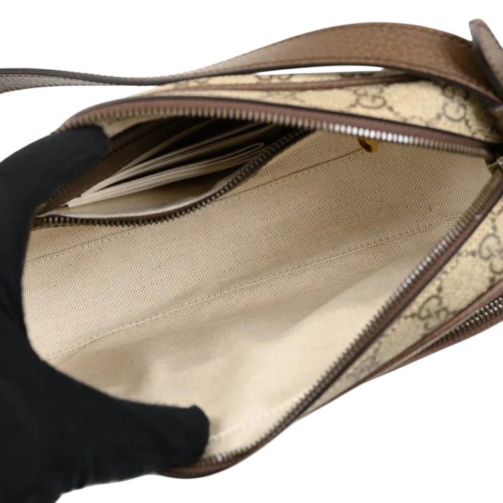 Gucci Ophidia Mini Bag – Beige & Ebony GG Supreme Canvas