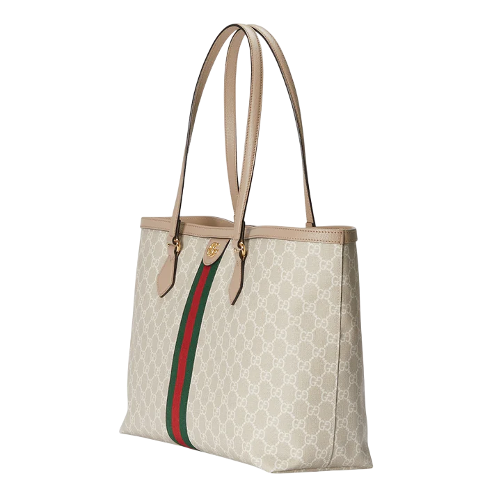 Gucci Ophidia Tote – Beige & White GG Supreme (Gucci Lido Collection)