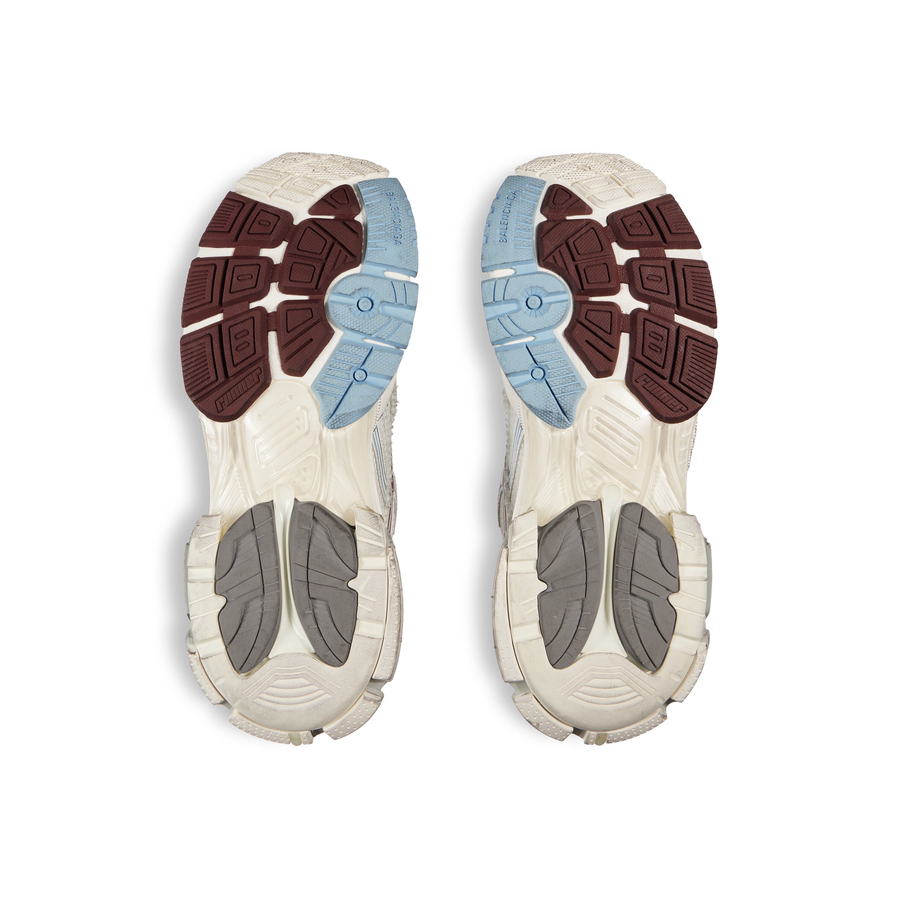 Balenciaga Men’s Runner Gradient Sneaker – White/Brown/Blue/Pink/Grey