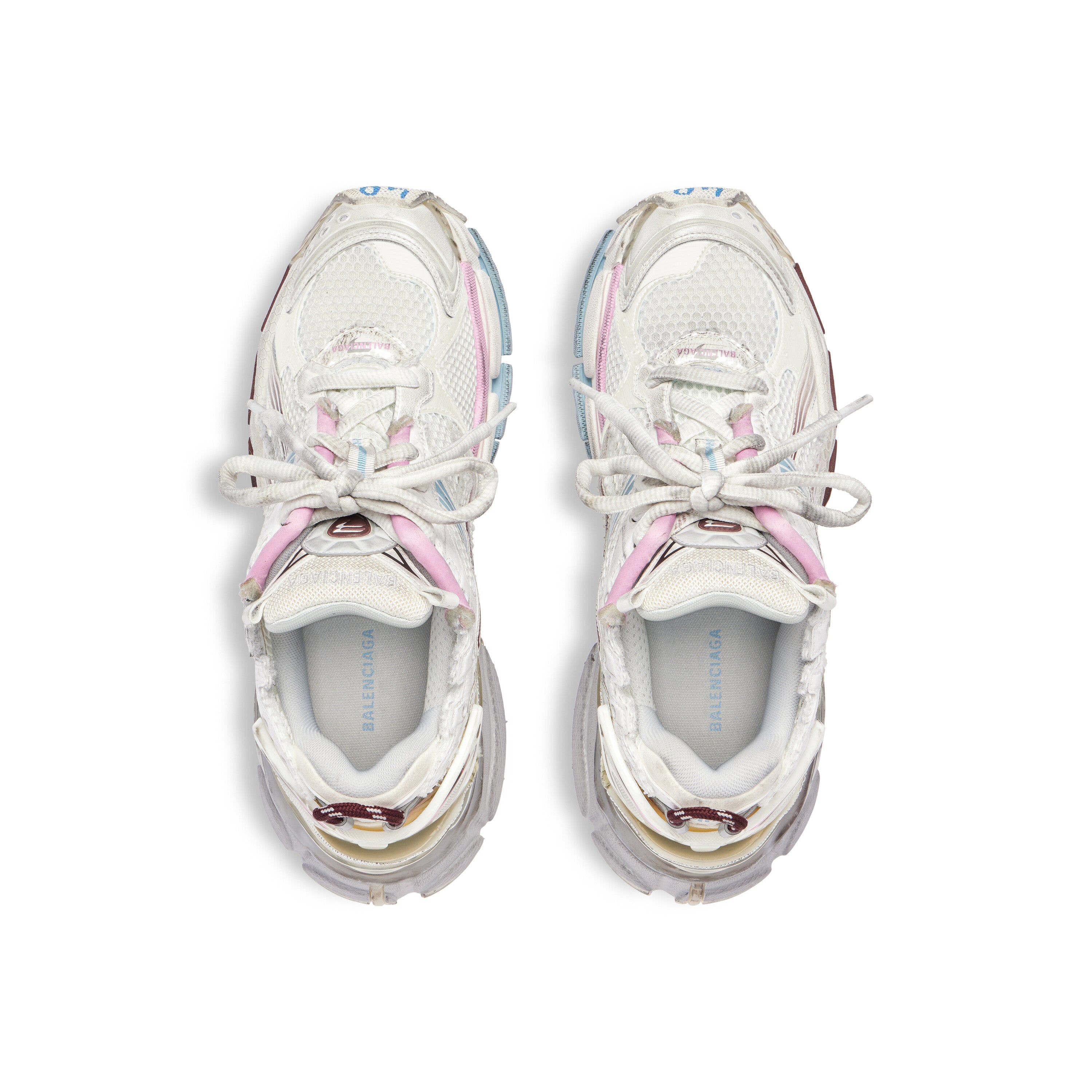 Balenciaga Men’s Runner Gradient Sneaker – White/Brown/Blue/Pink/Grey