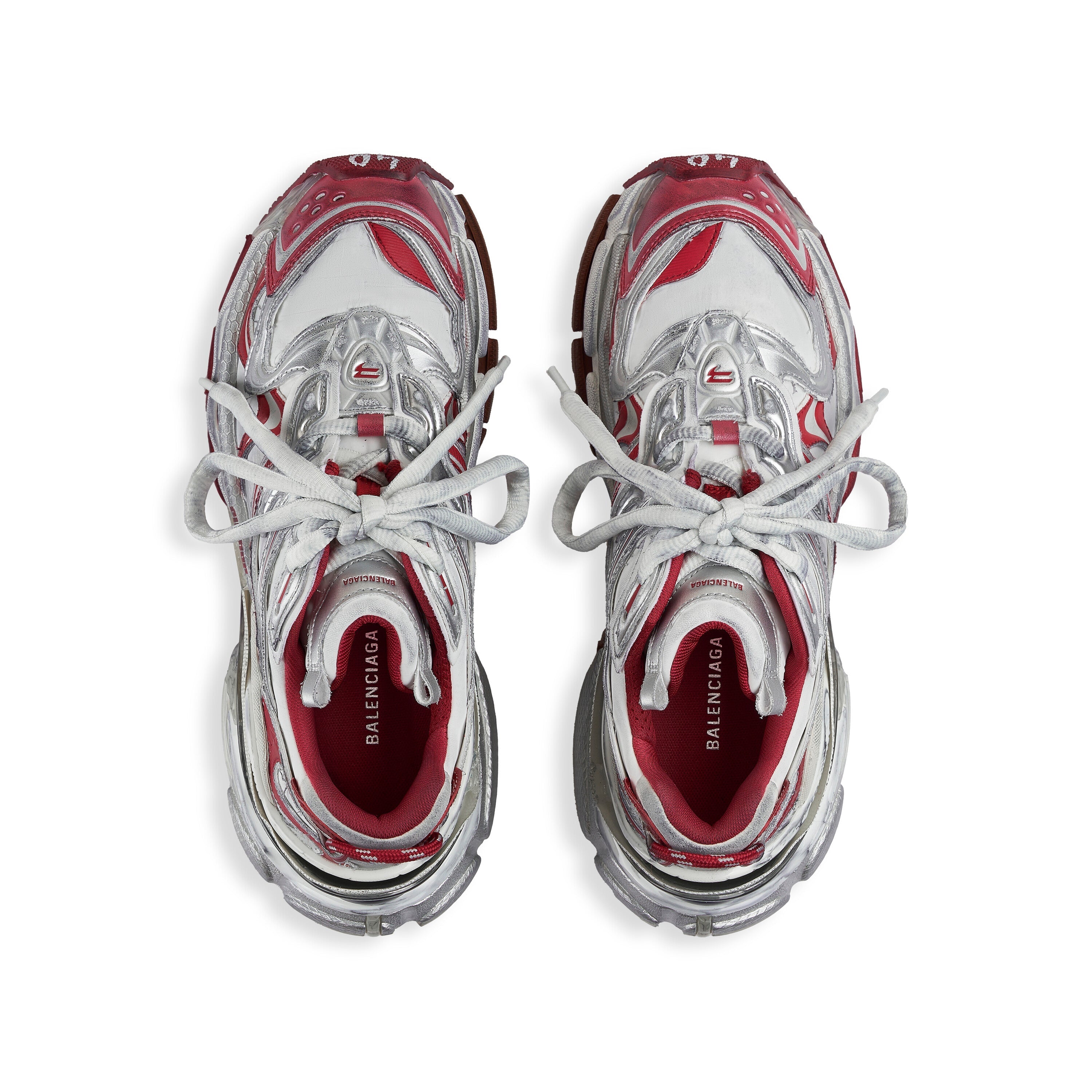 Balenciaga Men’s Runner 2.0 Sneaker – Off White/Red/Brown