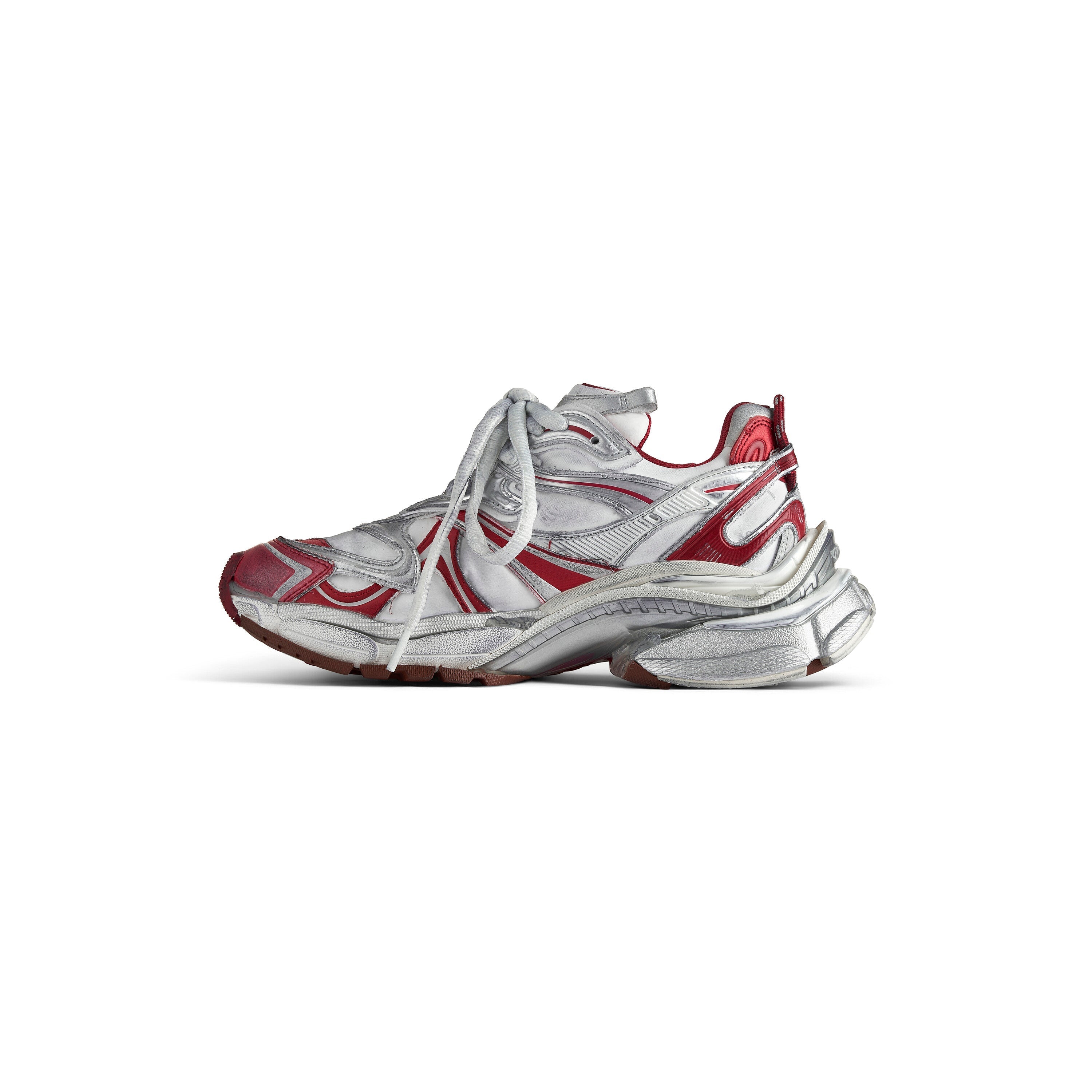 Balenciaga Men’s Runner 2.0 Sneaker – Off White/Red/Brown