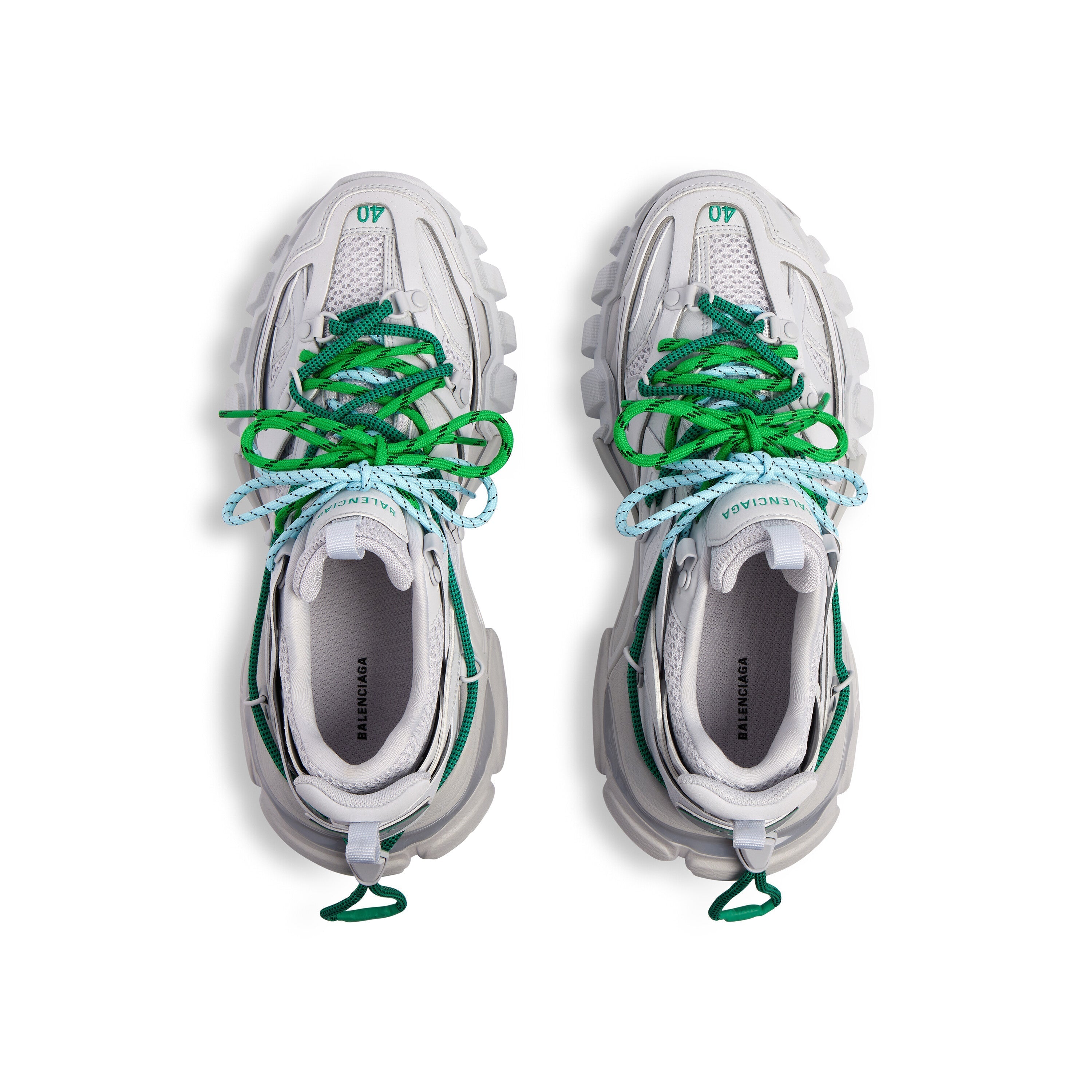 Balenciaga Men’s Track Trail Laces Sneaker – Grey / Green / Blue