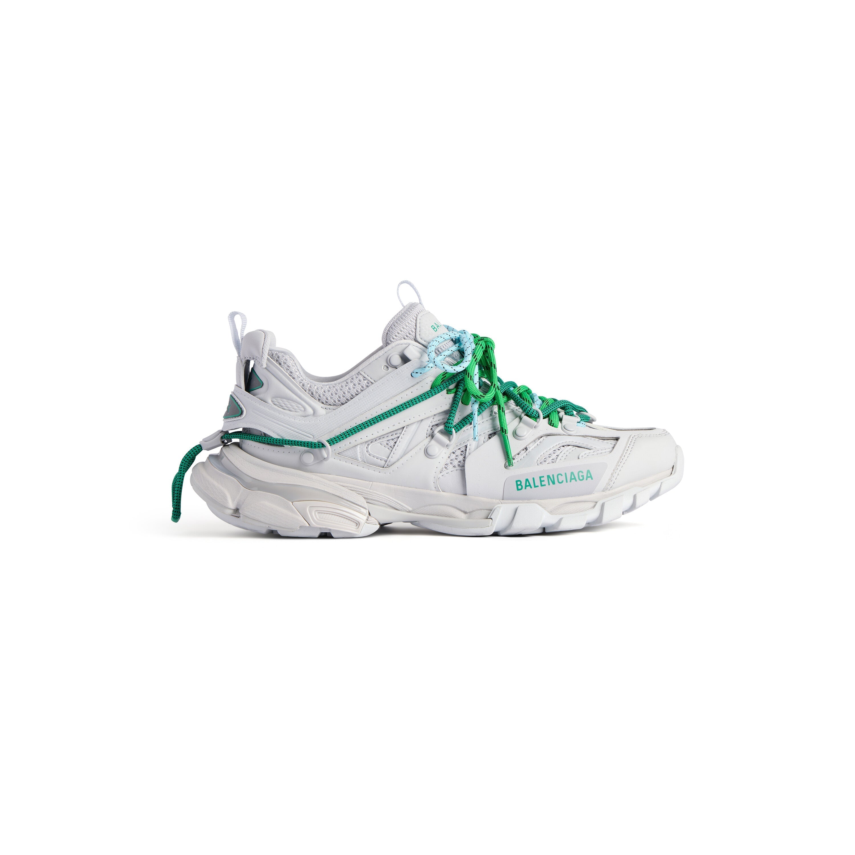 Balenciaga Men’s Track Trail Laces Sneaker – Grey / Green / Blue