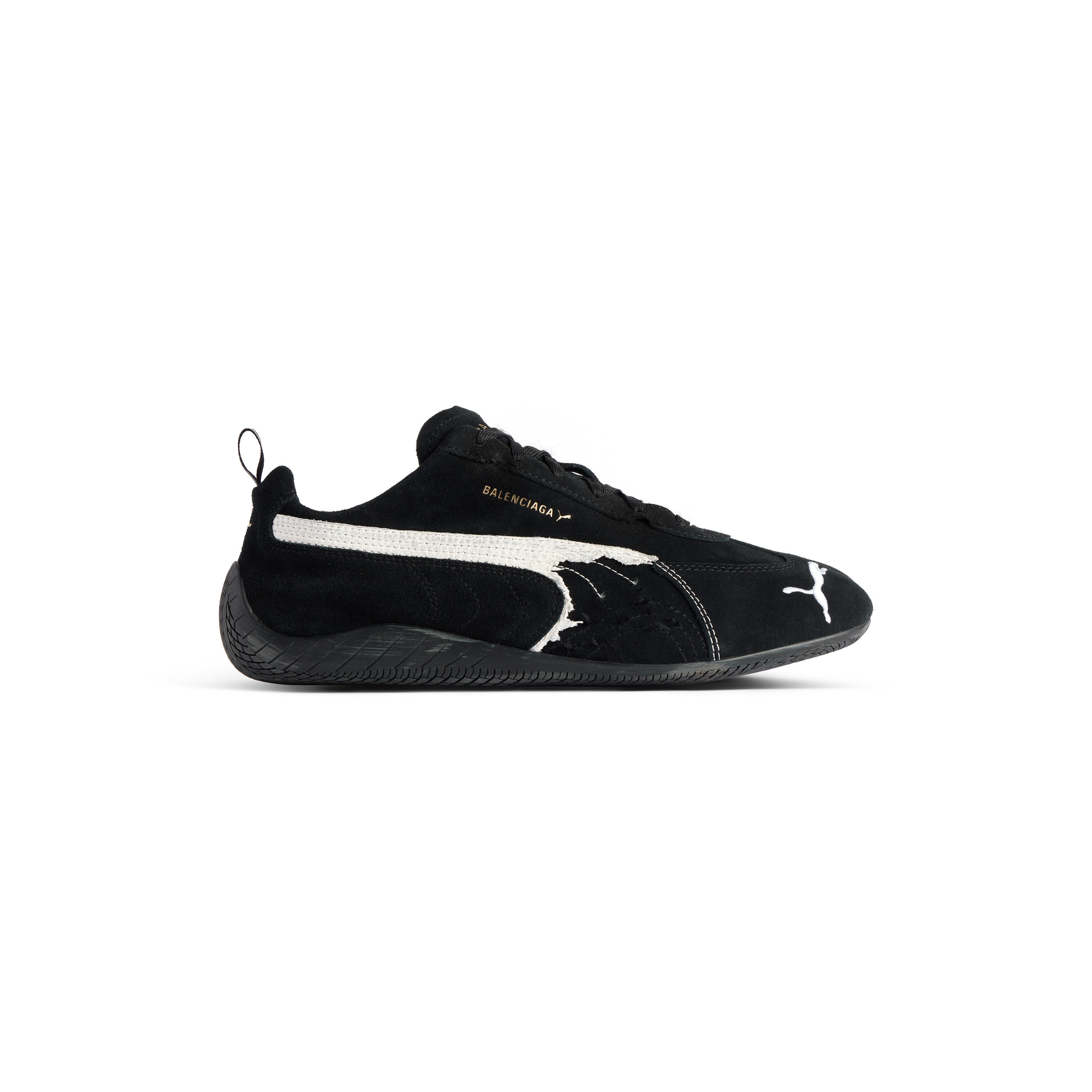 Balenciaga Speedcat Suede Sneaker – Black/White