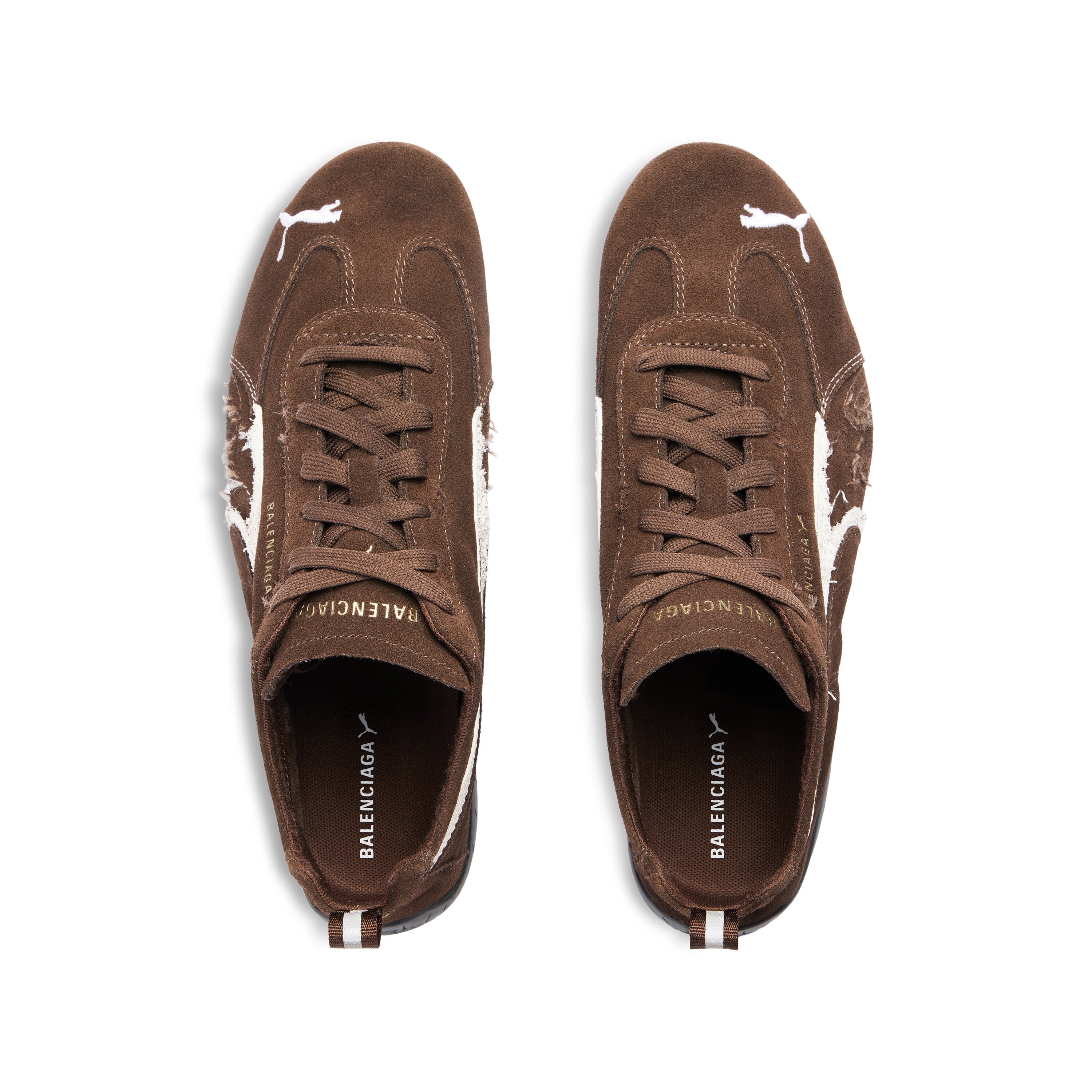 Balenciaga Speedcat Suede Sneaker – Brown/White/Black