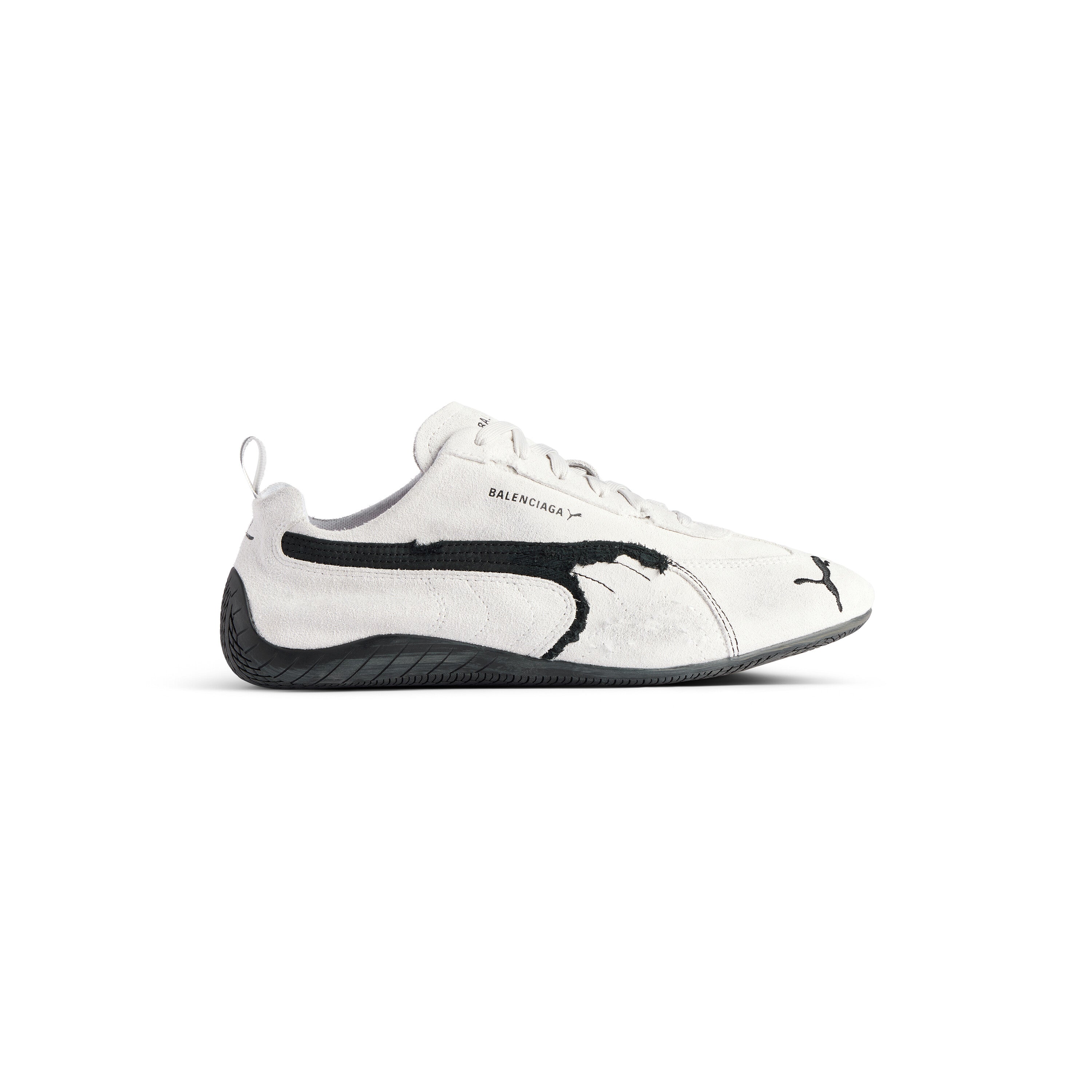 Balenciaga Speedcat Suede Sneaker – White/Black