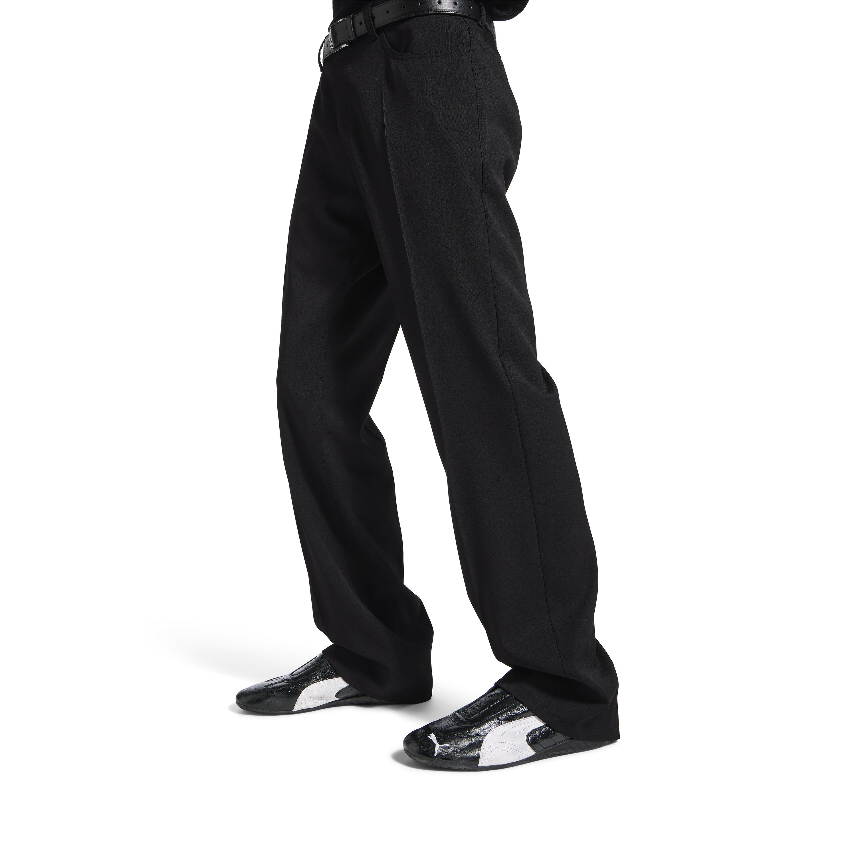 Balenciaga Men’s Speedcat Leather Sneaker – Black/White