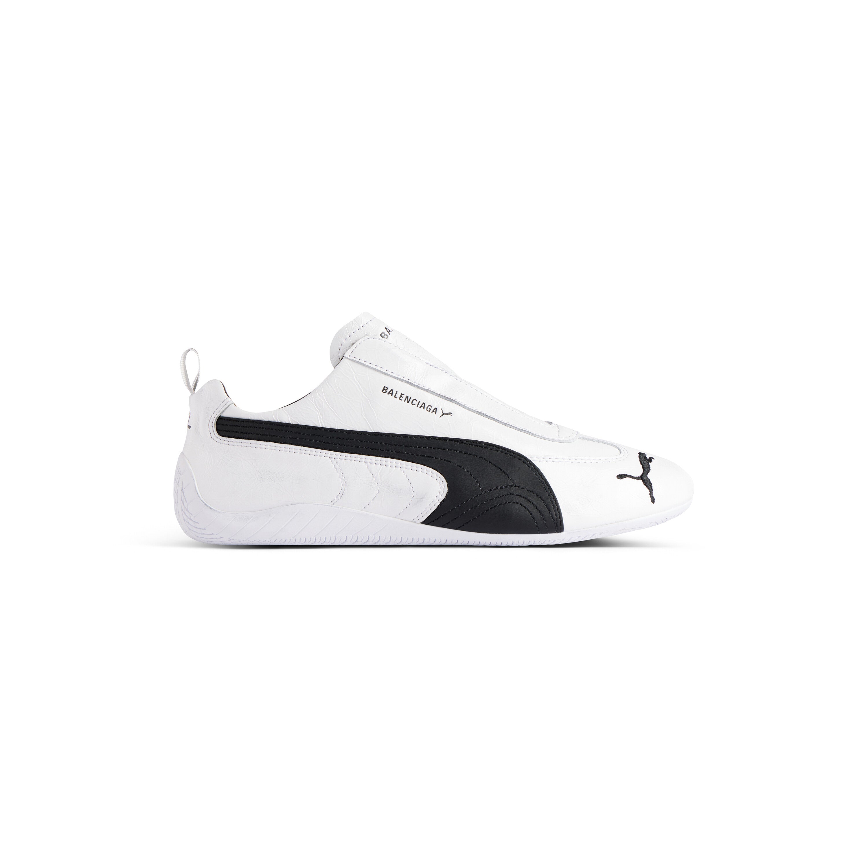 Balenciaga Men’s Speedcat Leather Sneaker – White/Black