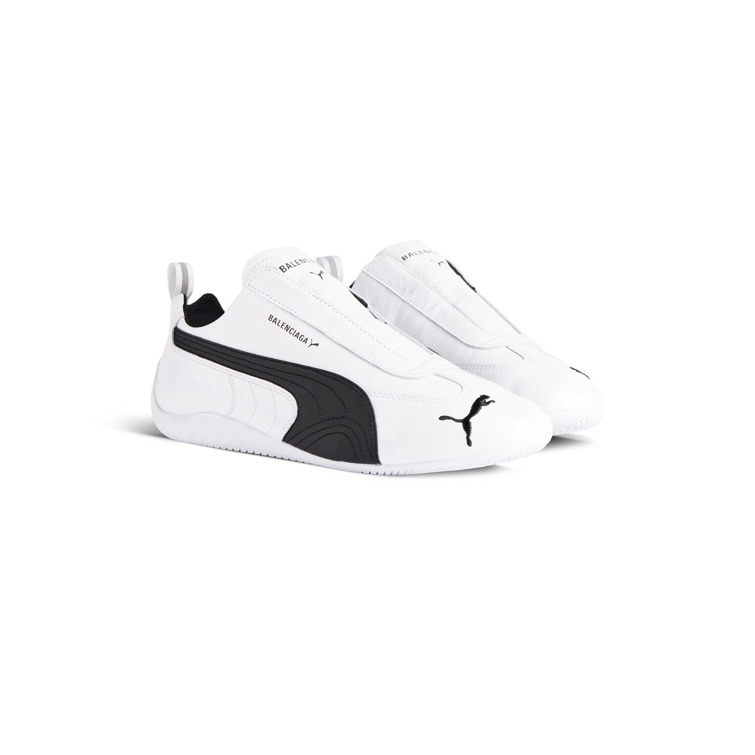 Balenciaga Men’s Speedcat Leather Sneaker – White/Black