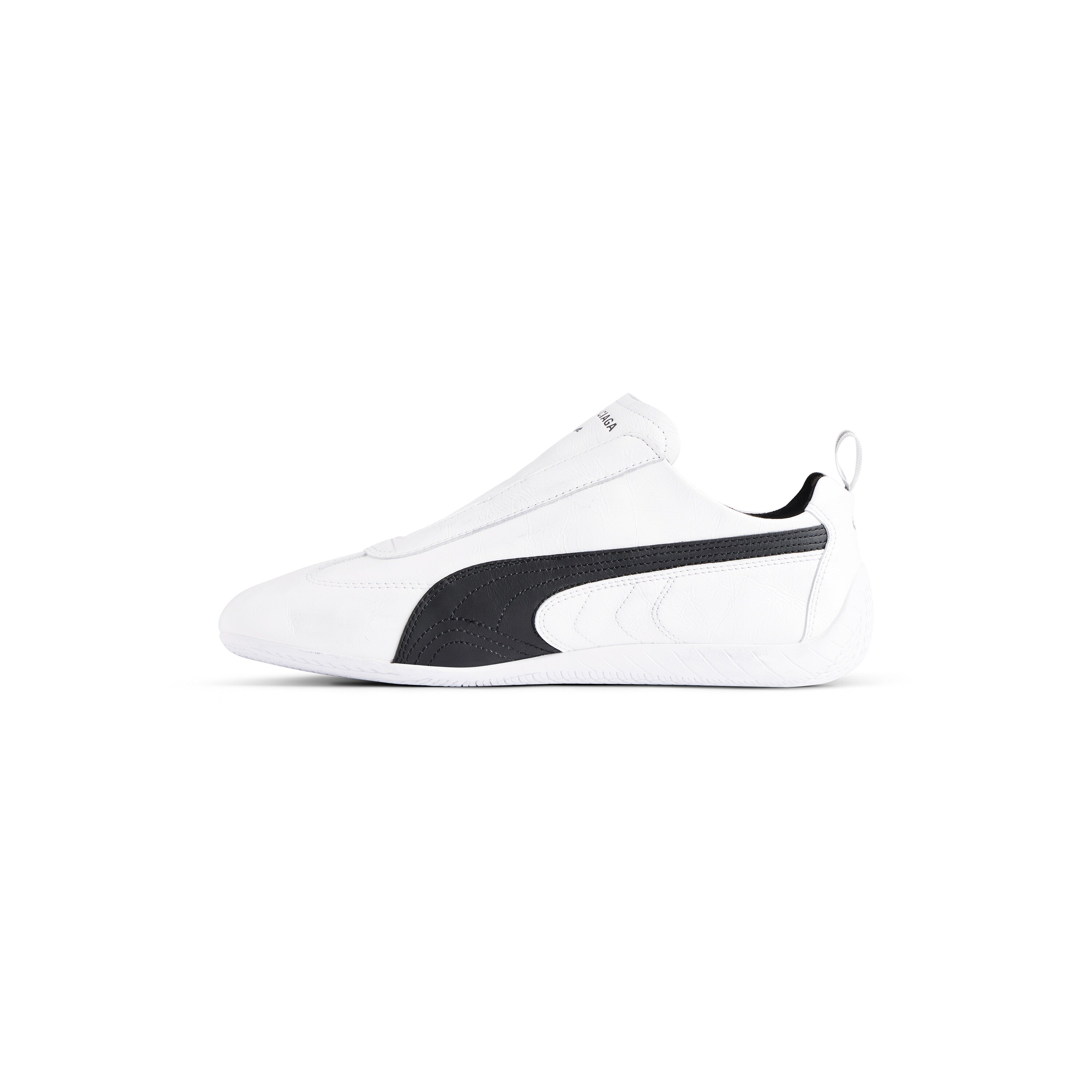 Balenciaga Men’s Speedcat Leather Sneaker – White/Black