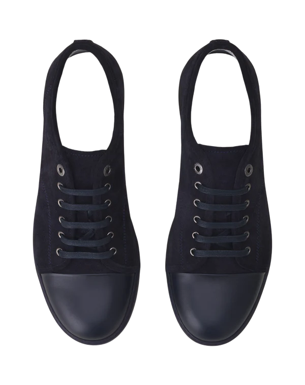 Lanvin DBB1 Leather and Suede Sneaker – Black/Navy