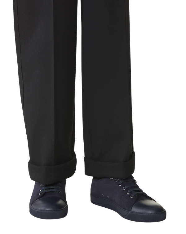 Lanvin DBB1 Leather and Suede Sneaker – Black/Navy