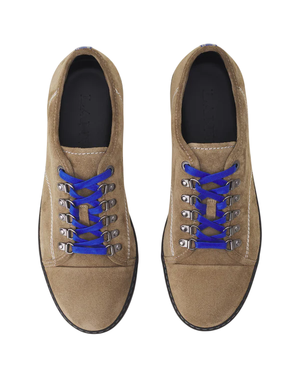 Lanvin DBB1 Hiking Sneakers in Suede – Dark Beige/Brown