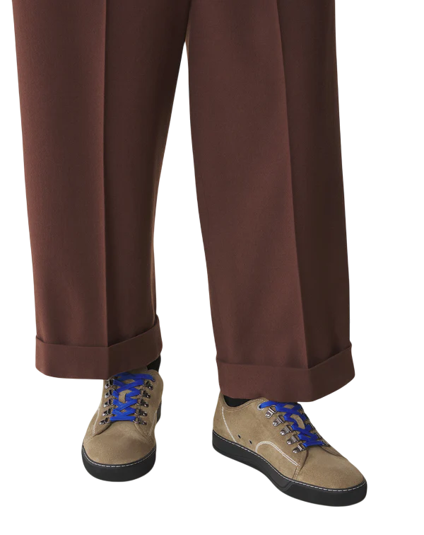 Lanvin DBB1 Hiking Sneakers in Suede – Dark Beige/Brown