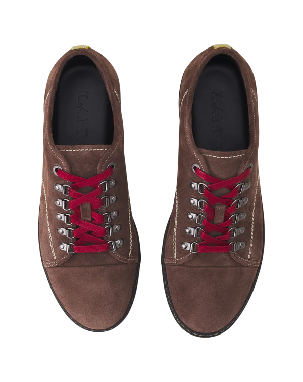 Lanvin DBB1 Hiking Sneakers in Suede – Dark Brown/Black