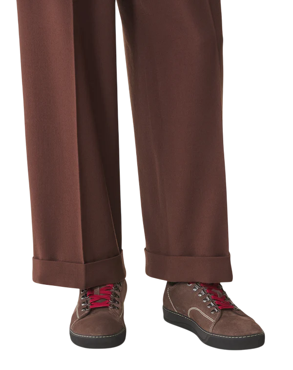 Lanvin DBB1 Hiking Sneakers in Suede – Dark Brown/Black