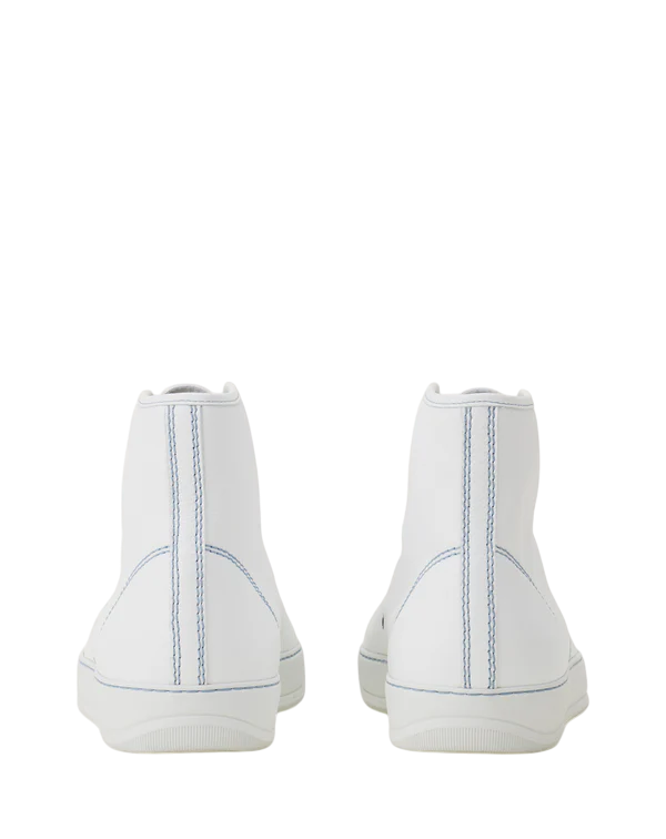 Lanvin DBB1 High-Top Leather Sneakers – White/Blue