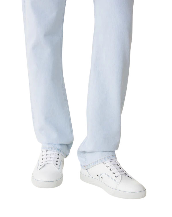 Lanvin DBB1 High-Top Leather Sneakers – White/Blue