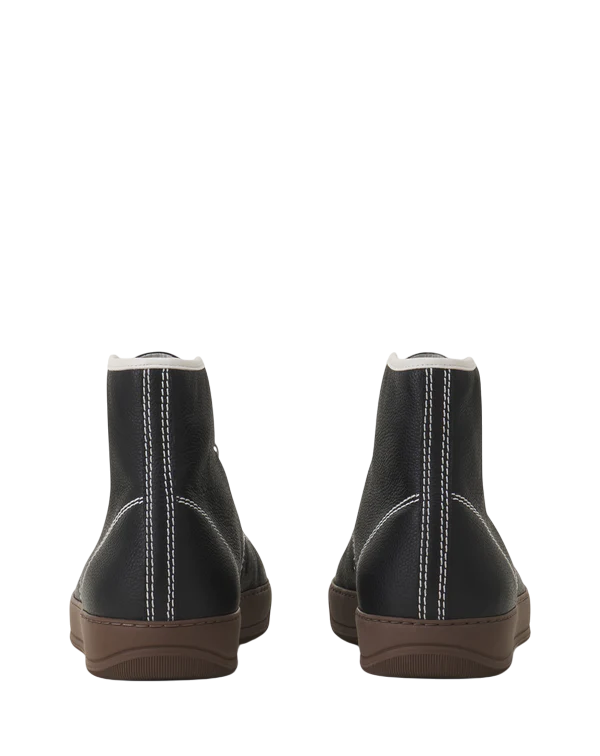 Lanvin DBB1 High-Top Leather Sneakers – Black/Off White