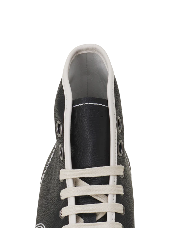 Lanvin DBB1 High-Top Leather Sneakers – Black/Off White