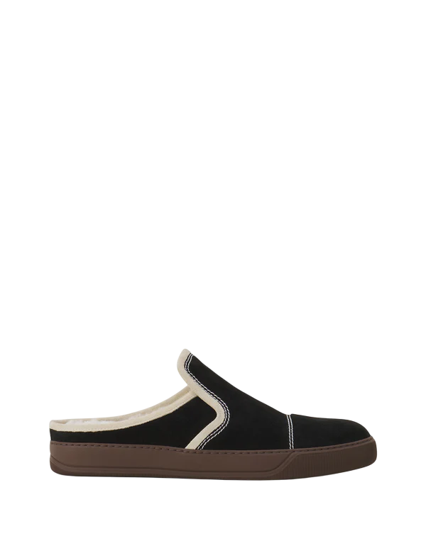 Lanvin DBB1 Suede Mule Sneakers – Noir/Blanc Cassé