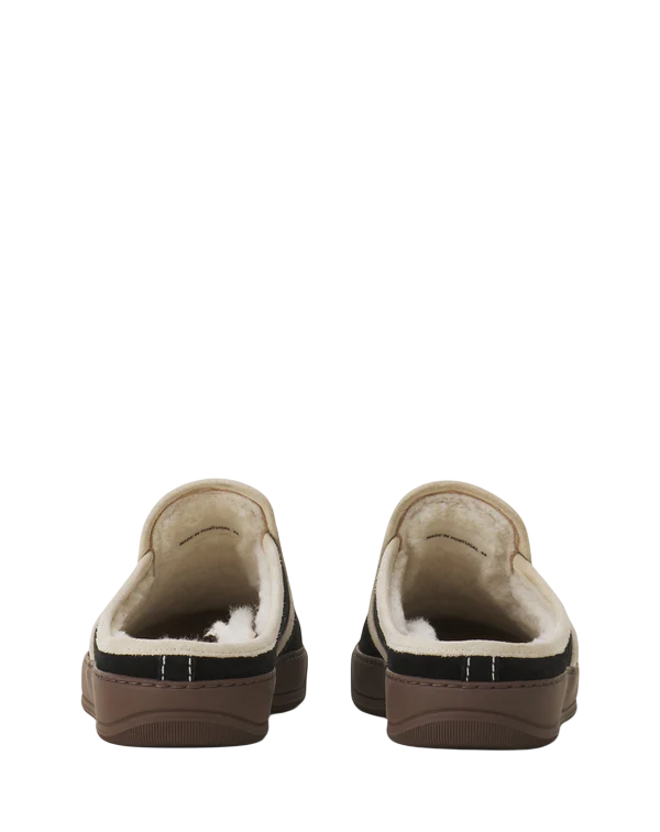 Lanvin DBB1 Suede Mule Sneakers – Noir/Blanc Cassé