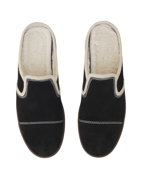 Lanvin DBB1 Suede Mule Sneakers – Noir/Blanc Cassé