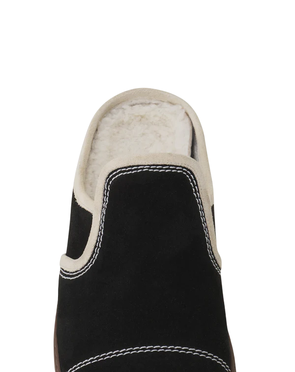 Lanvin DBB1 Suede Mule Sneakers – Noir/Blanc Cassé