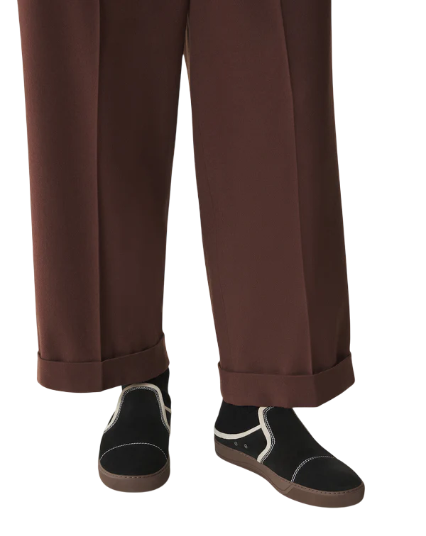 Lanvin DBB1 Suede Mule Sneakers – Noir/Blanc Cassé