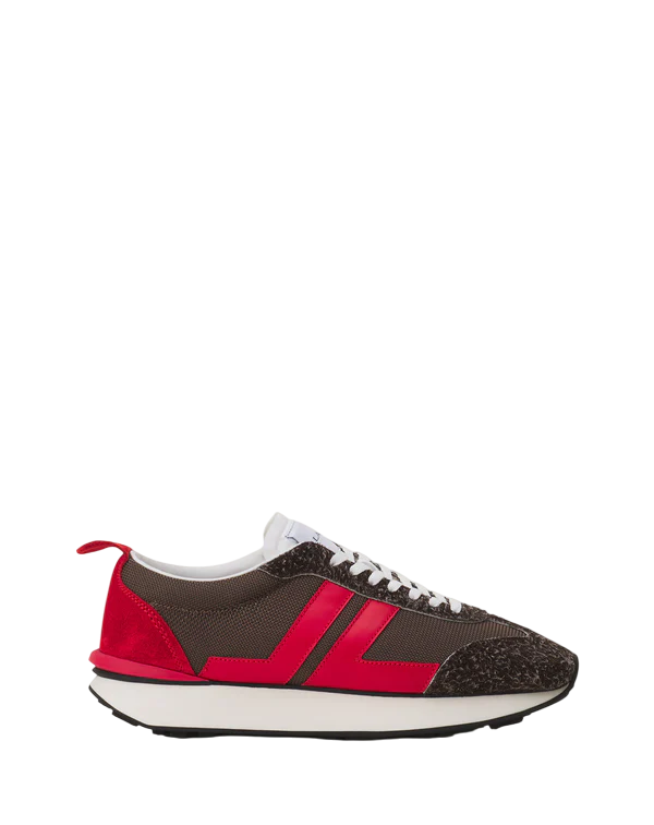 Lanvin BUMPR Mesh Sneakers – Marron/Rouge
