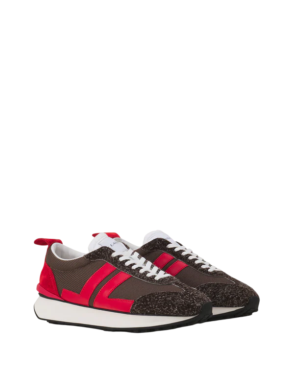 Lanvin BUMPR Mesh Sneakers – Marron/Rouge