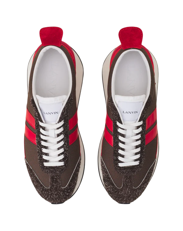 Lanvin BUMPR Mesh Sneakers – Marron/Rouge