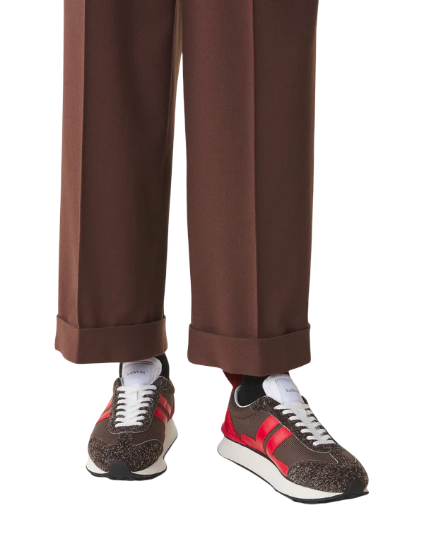 Lanvin BUMPR Mesh Sneakers – Marron/Rouge