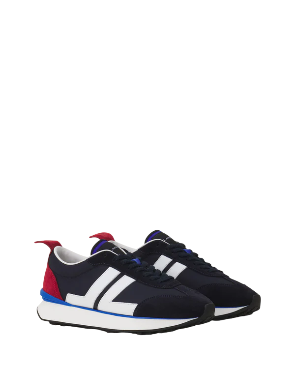 Lanvin BUMPR Nylon Sneakers – Blanc/Marine Noir