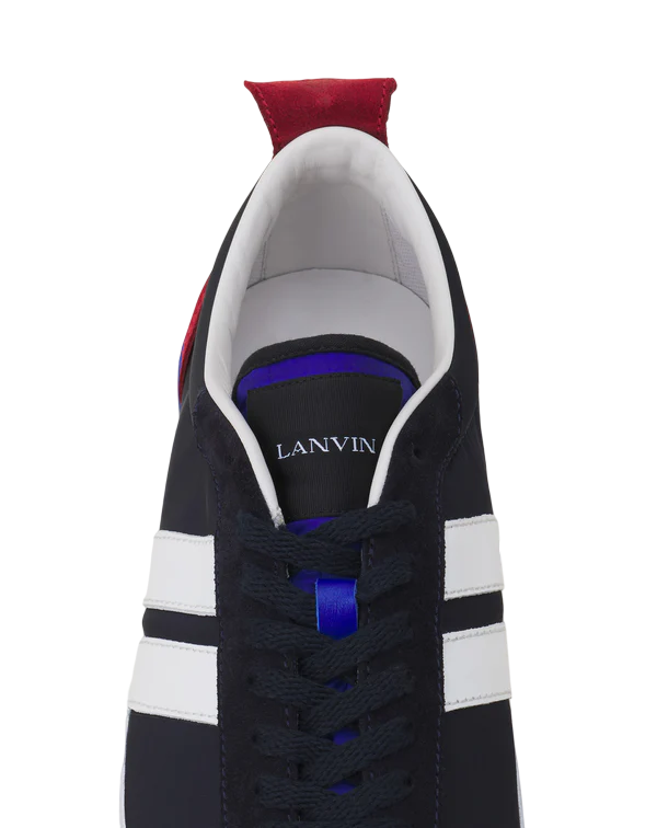 Lanvin BUMPR Nylon Sneakers – Blanc/Marine Noir