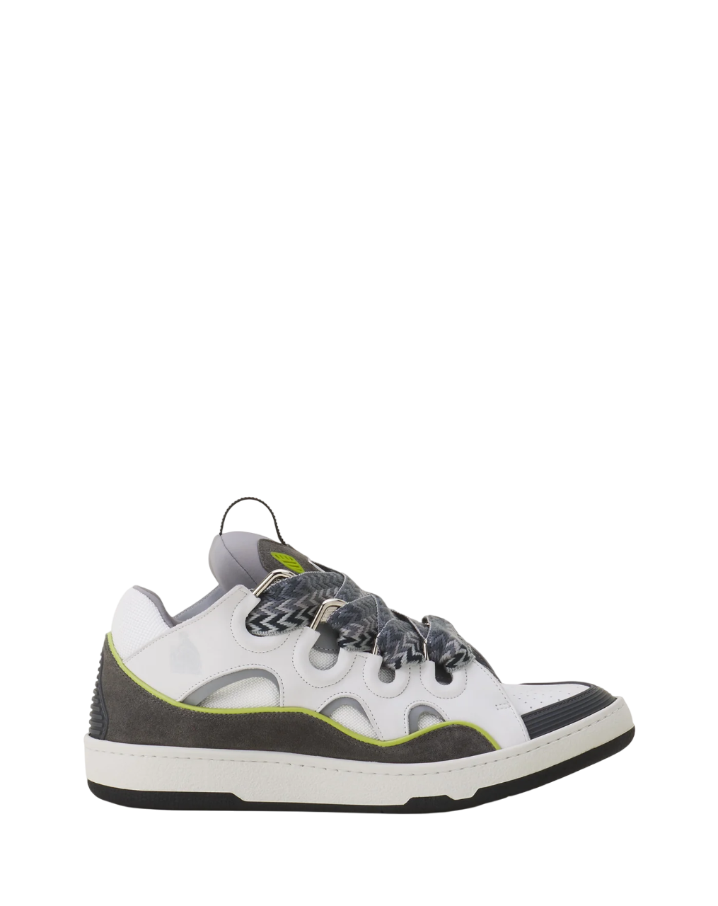 Lanvin Curb Leather Sneaker – White/Grey