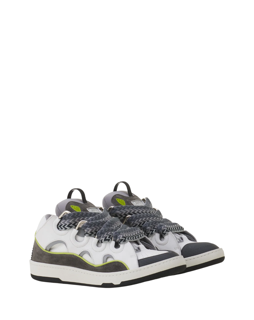 Lanvin Curb Leather Sneaker – White/Grey