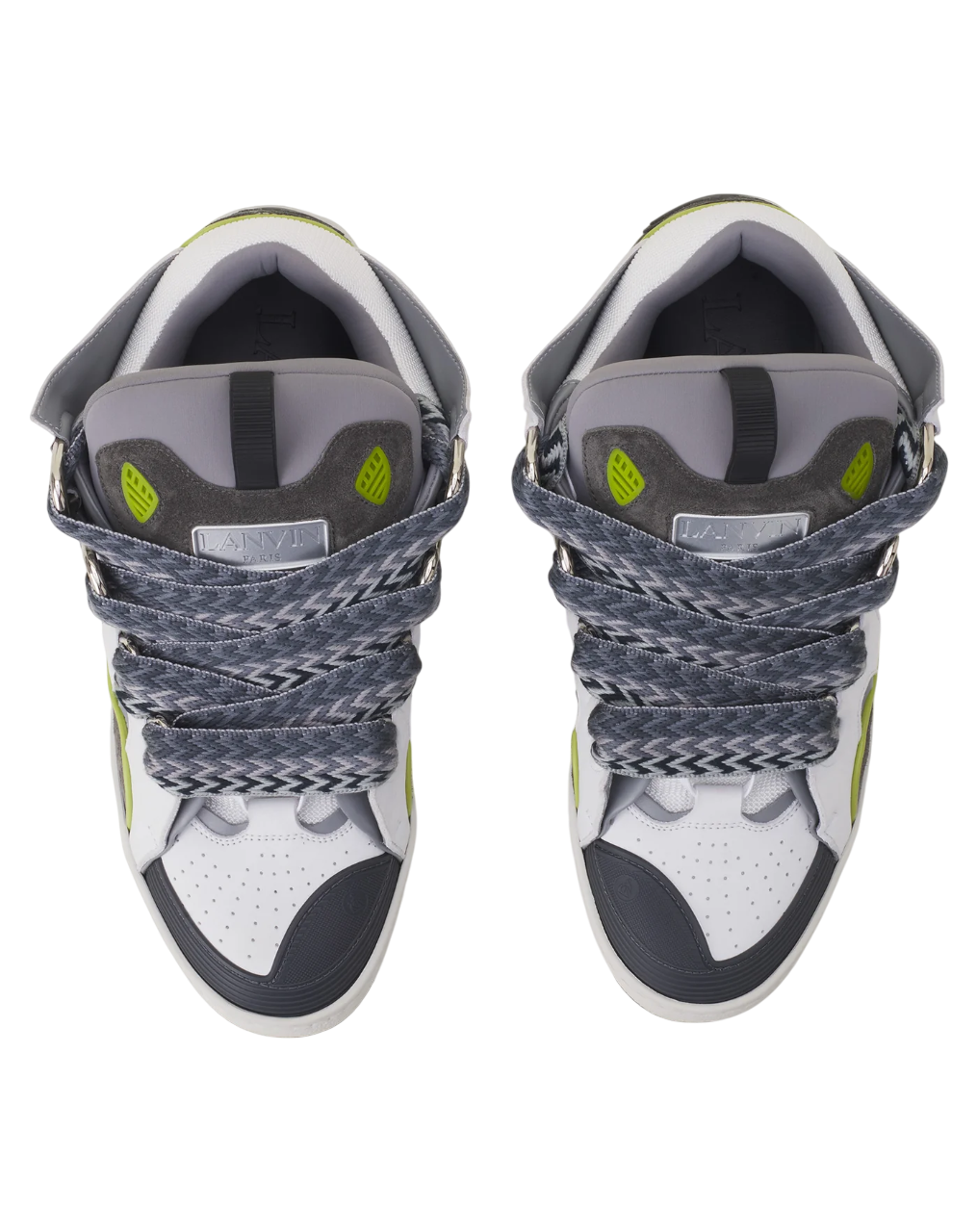 Lanvin Curb Leather Sneaker – White/Grey