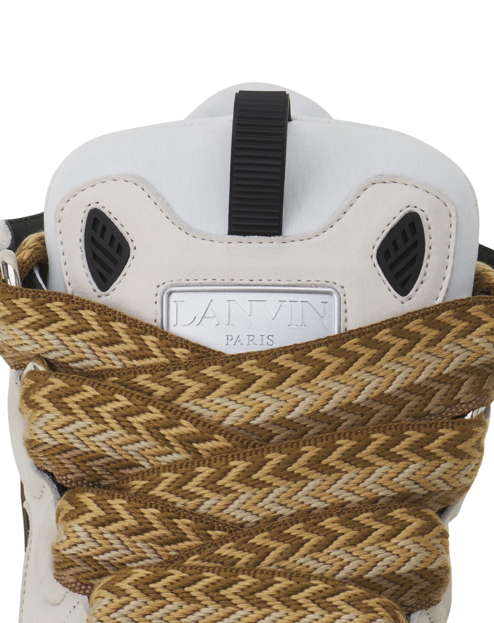 Lanvin Curb Leather Sneaker – Blanc/Kaki