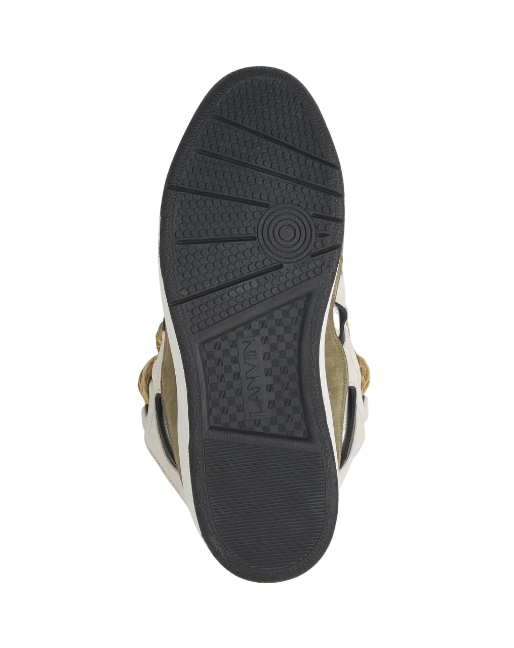 Lanvin Curb Leather Sneaker – Blanc/Kaki