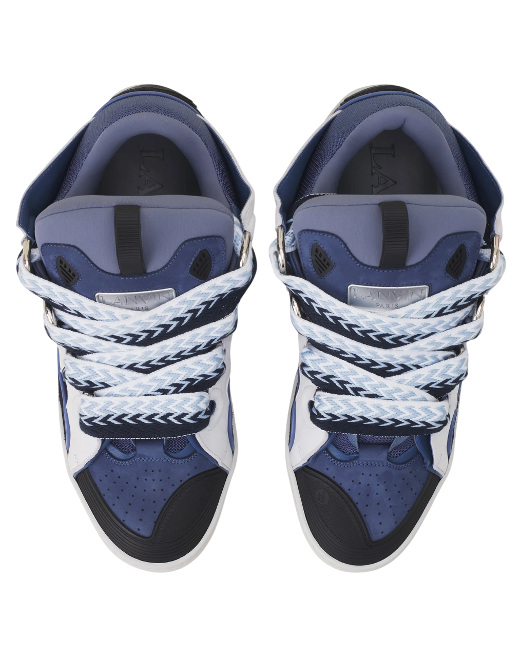 Lanvin Curb Leather Sneaker – Black/Navy Blue