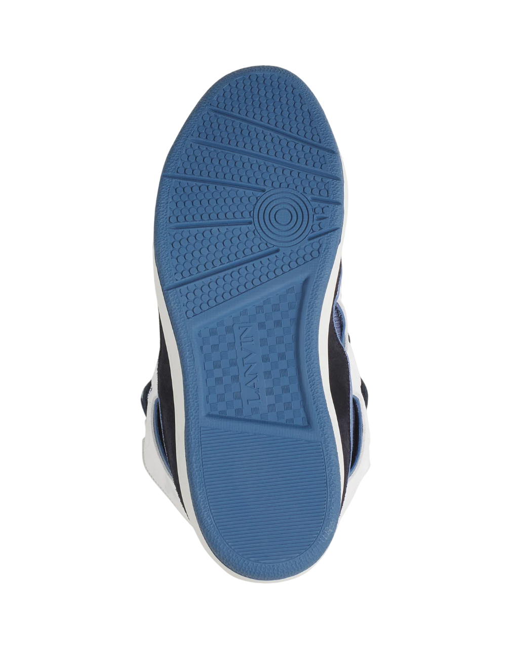 Lanvin Curb Leather Sneaker – Black/Navy Blue