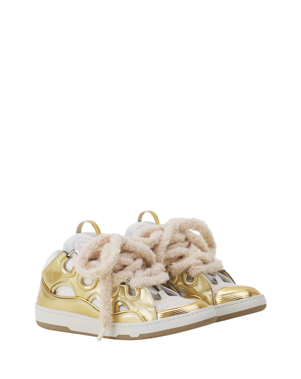 Lanvin Curb Metallic Leather Sneaker – Gold