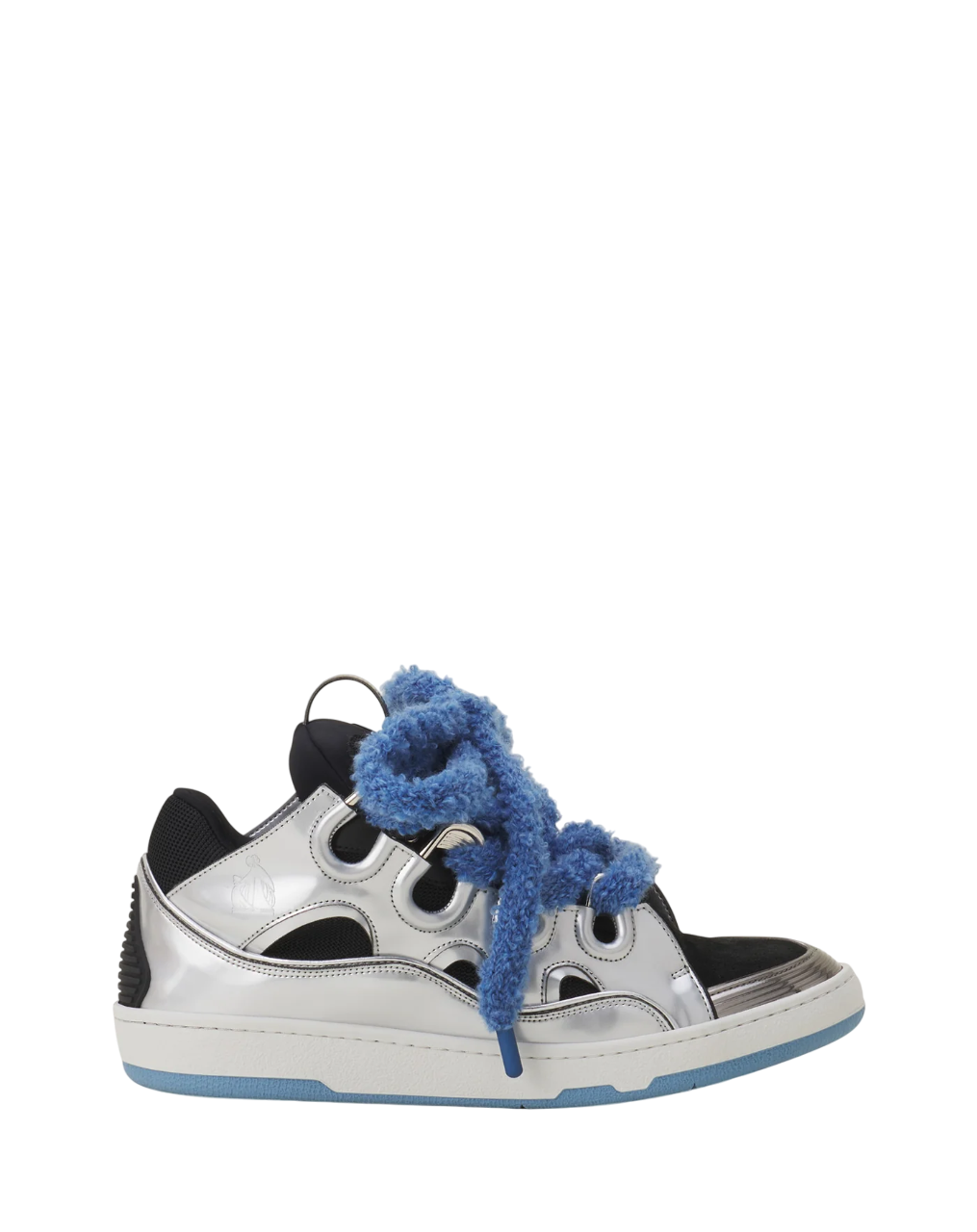 Lanvin Curb Metallic Leather Sneaker – Silver