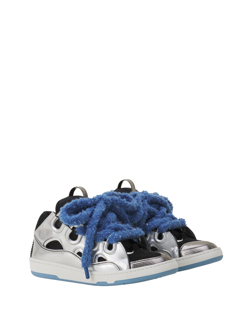 Lanvin Curb Metallic Leather Sneaker – Silver