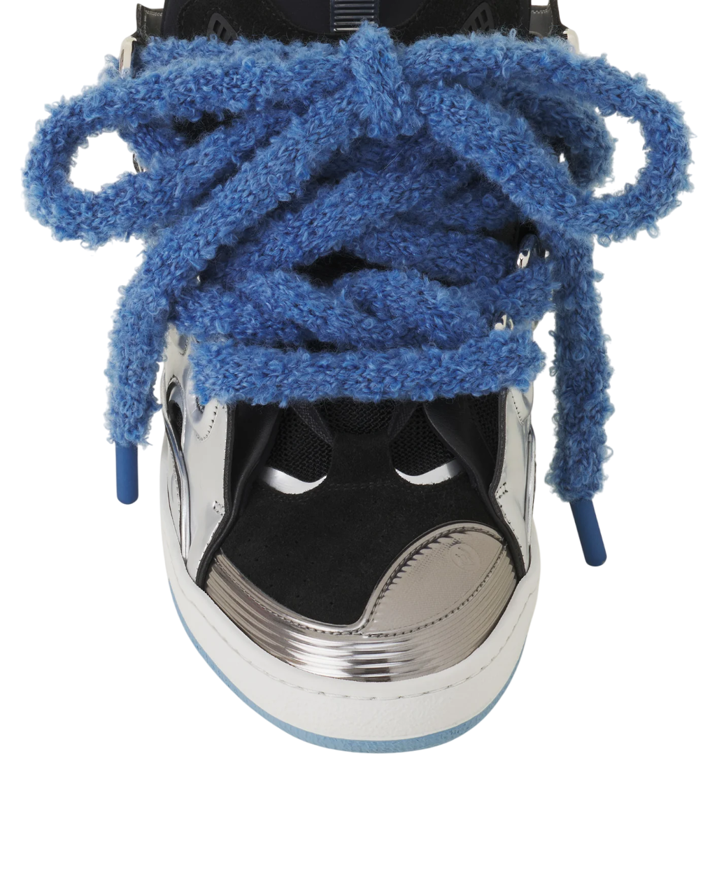 Lanvin Curb Metallic Leather Sneaker – Silver